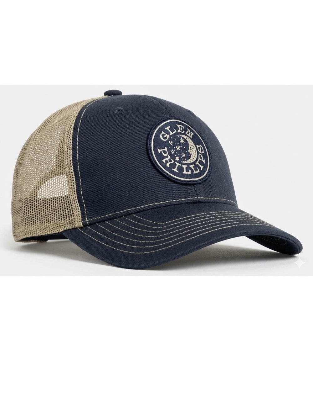 Navy and Tan Mesh-Back Cap